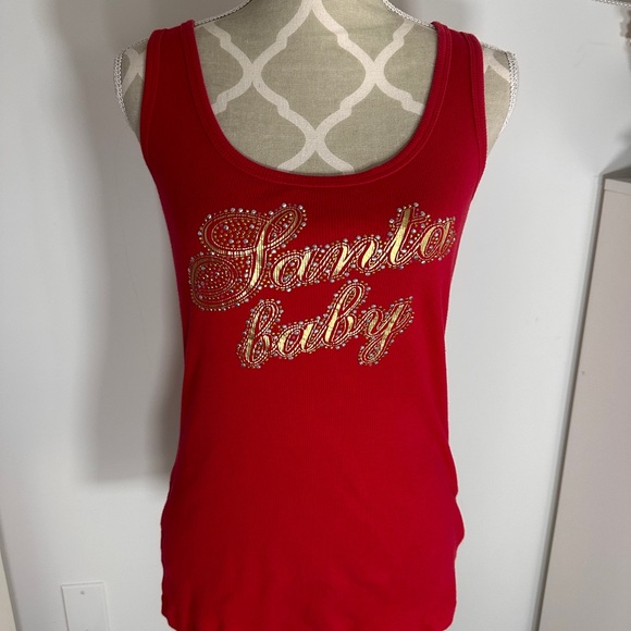 Vintage Y2K Santa baby Victoria secret mcbling ribbed tank - Picture 3 of 4